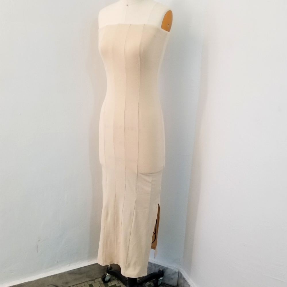 Maxi dress with slits on both sides - Cream